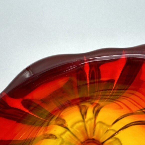 Vintage LE Smith Simplicity  Amberina  Apothecary Jar Candy Dish & Lid MCM Glow - Picture 11 of 11